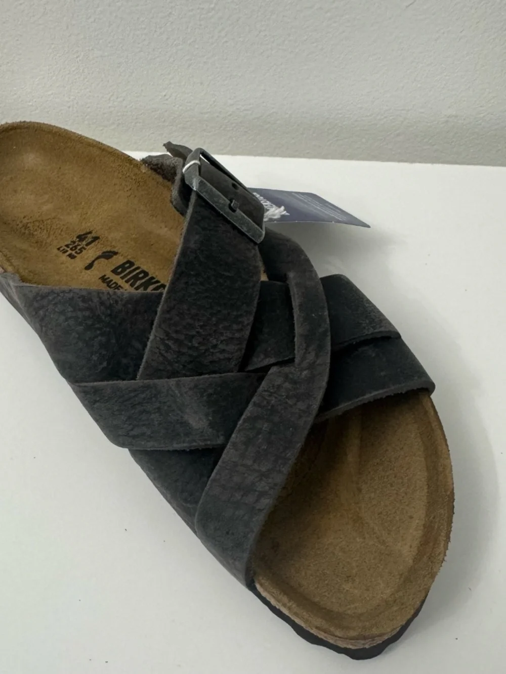 NEW Birkenstock Lugano Camberra Iron Leather Sandals EU 41 Narrow Unisex